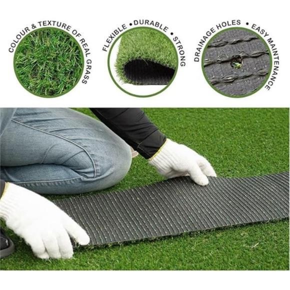 Artificial Synthetic Grass Turf 5FTX8FT(40 Square FT),0.8" Pile Height - Picture 5 of 7